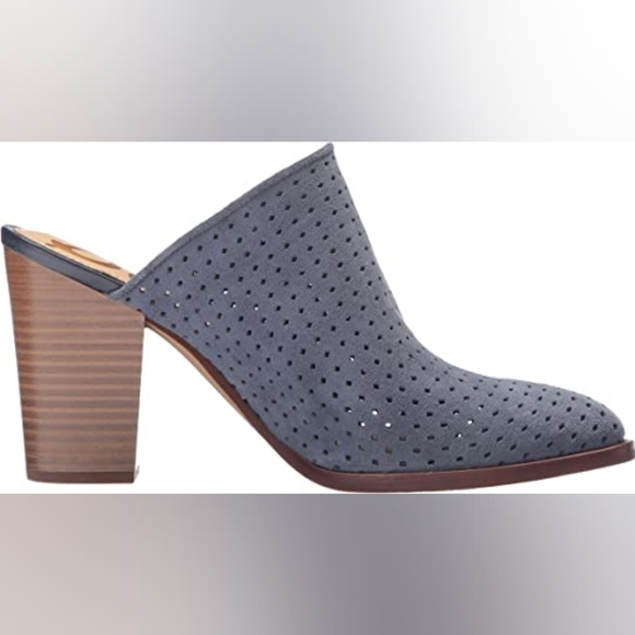 Sam Edelman Bates Perforated Suede Leather Mules/Slides - Picture 3 of 13
